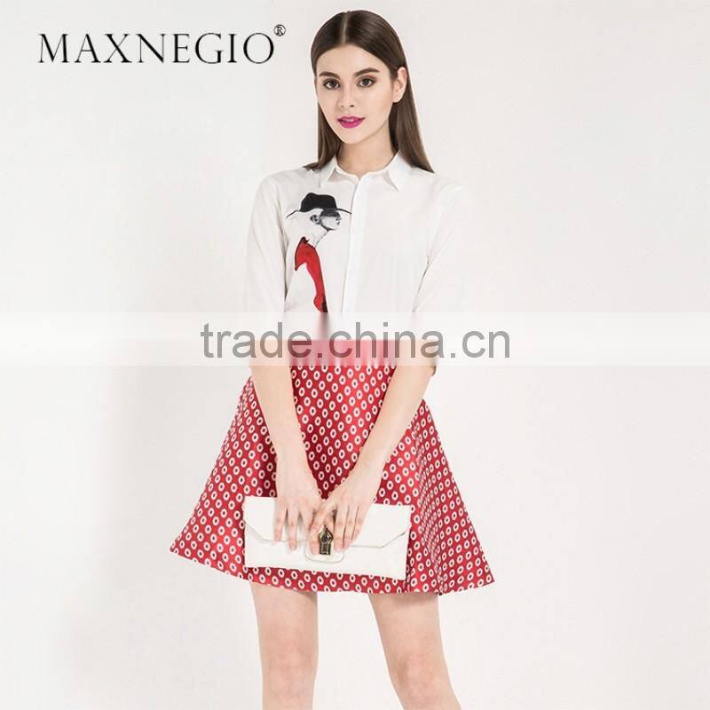 Nice design high quality latest fashion elegant clothes manufacturer guangzhou women smart casual dress 2016