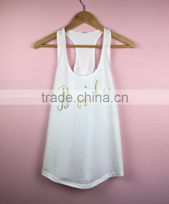 2017Fashion Custom Printing Wholesale Cotton Gym Women Tank Tops Singlet
