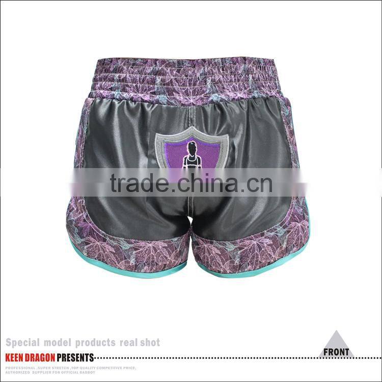 Womens Boxing Shorts 100% Polyester Custom Muay Thai Shorts