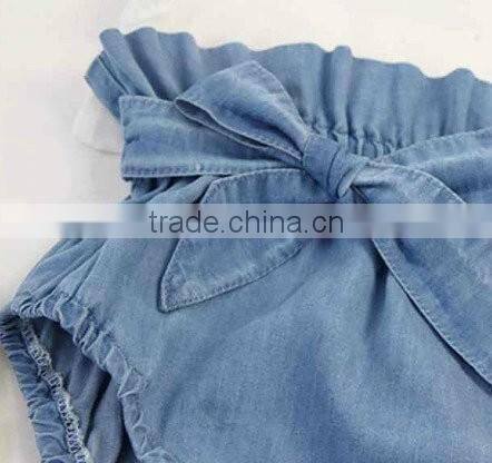 Blue denim bloomer baby diaper cover size for newborn to 24 month