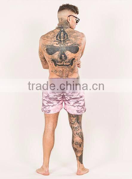 Pink camo printing shorts dip dye beach shorts for custom