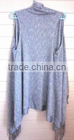 lady sleeveless viscose sweater poncho