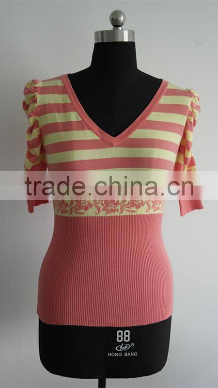 ladies rib knit pullover sweater knitting pattern