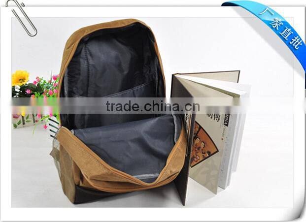 Average size Big Containable brown Suede leather Backpack With Many Pockets