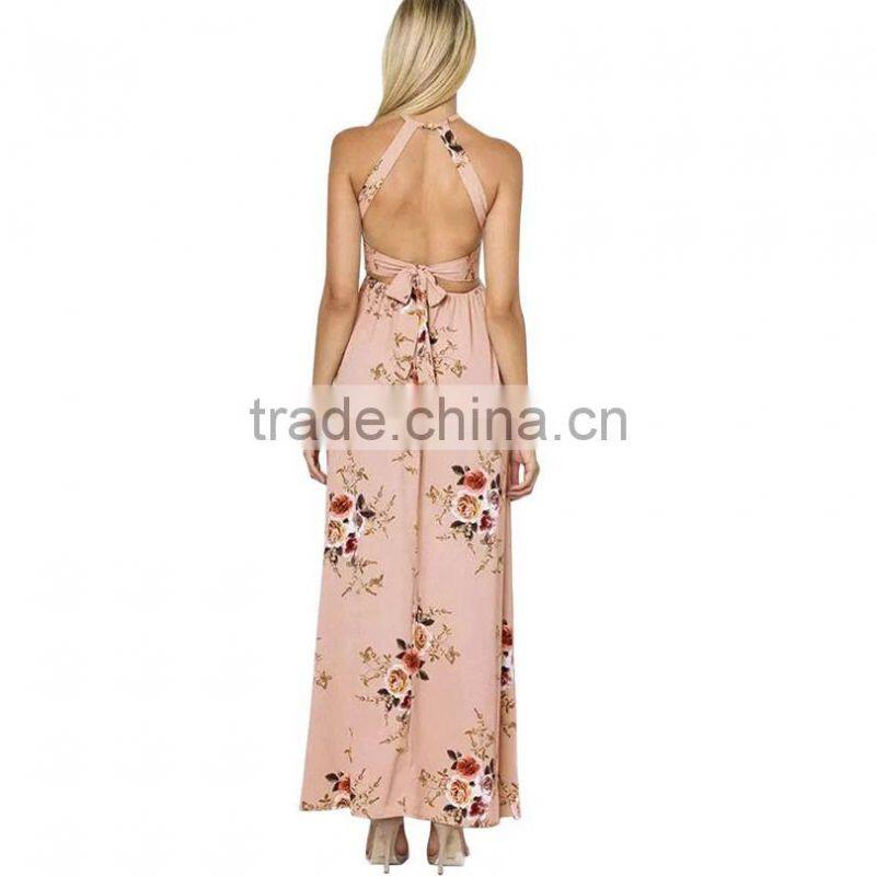Lady Sexy Split Dress Floral Off Shoulder Party Maxi Dress