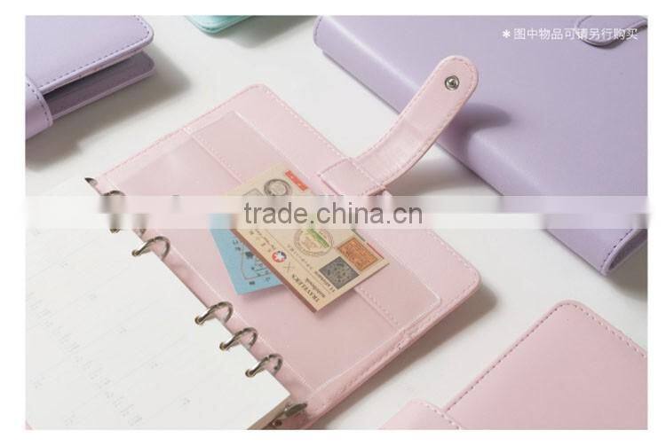 A6 leather loose leaf palnner customizable japanese daily diary planner 6 holes binder notebook with elastic band