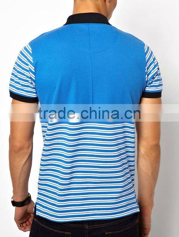 Hot Sale Wholesale Casual Pocket Men's Stripes Pocket Polo T Shirt