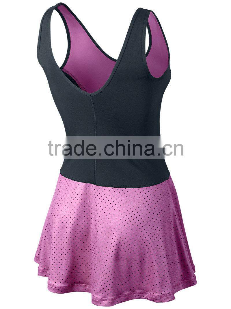 V-back Tennis Dress/Fashion Sport best design Tennis Uniforms
