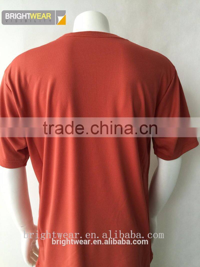 Mens short sleeve birdeye fabric chest pocket plain t-shirt