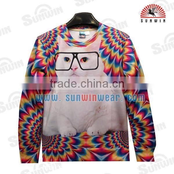 OEM Mens/Womens winter warm hooded Sublimated 3d Print Sweatshirt