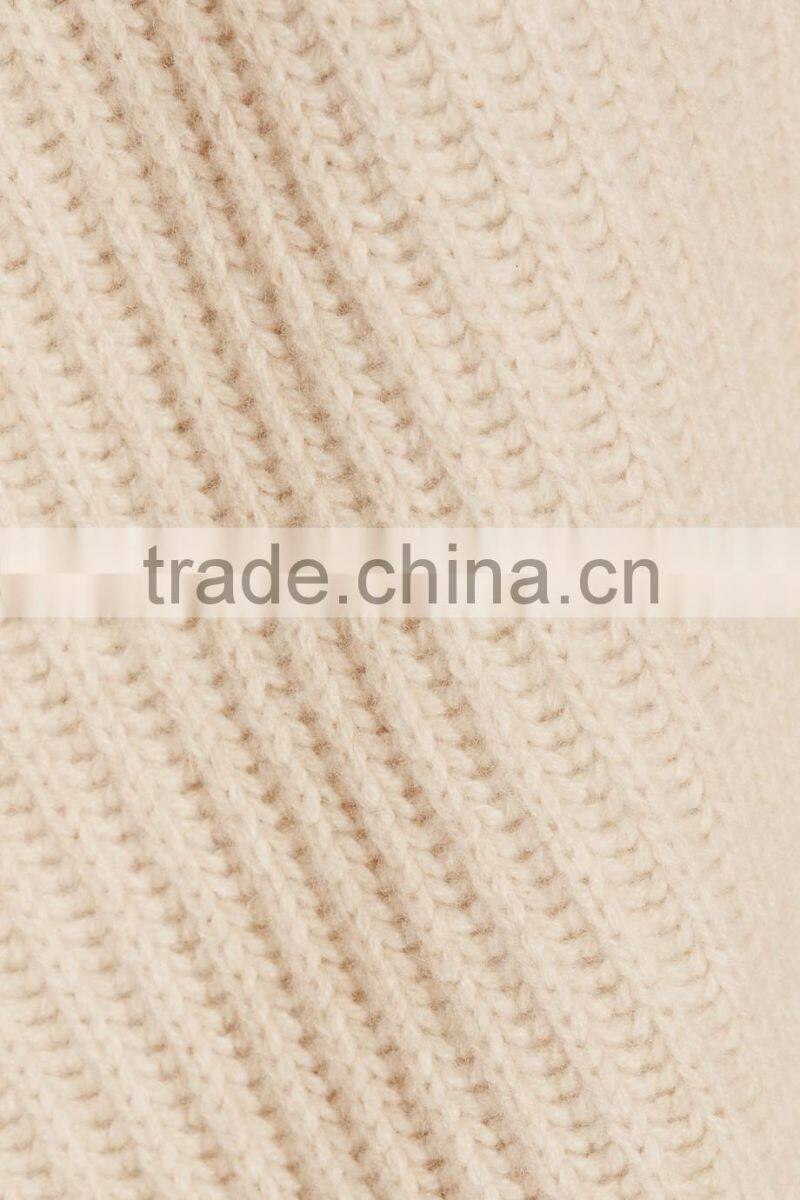 Knitted Wool Sweater Design for Women V-neck Back Length Blank Poncho