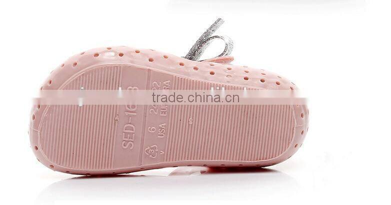Shining side bow velcro type mini melissa jelly shoes