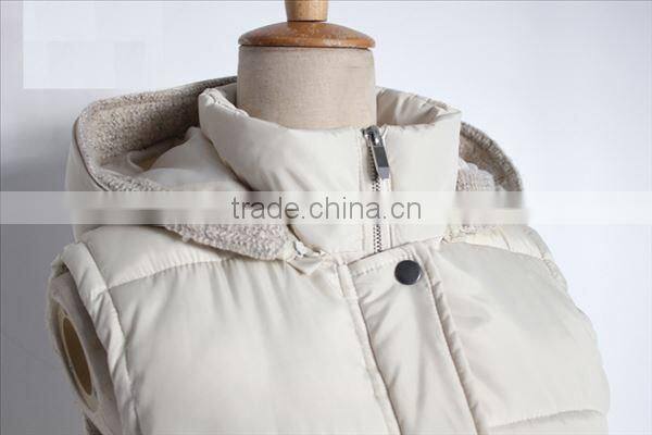 2015 White Womens Puffer Vest, Womens Waistcoat