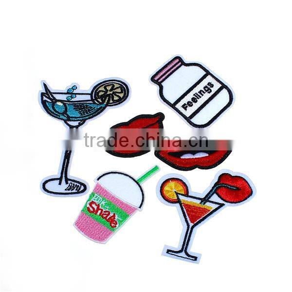 Fabric Iron On Patches At Random Goblet Lip Embroidery Patch Iron On