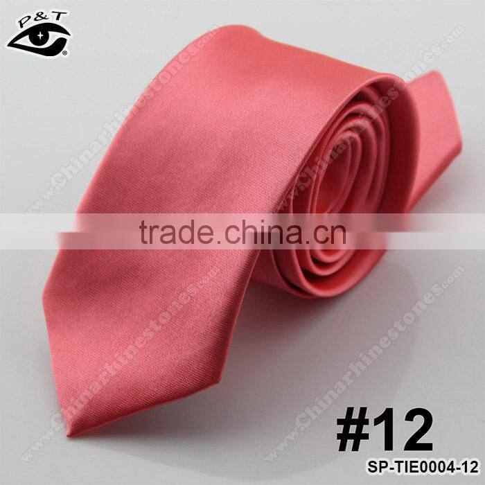 24 Colors Wholesale 100% polyster skinny ties for men skinny Men neck tie custom neckties fabric bow ties