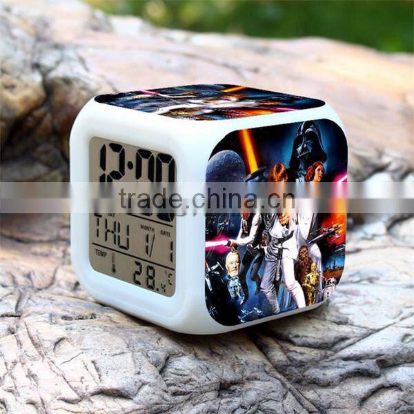 Hot Movie LED alarm clock LED digital clock colorful changeable clock for kids