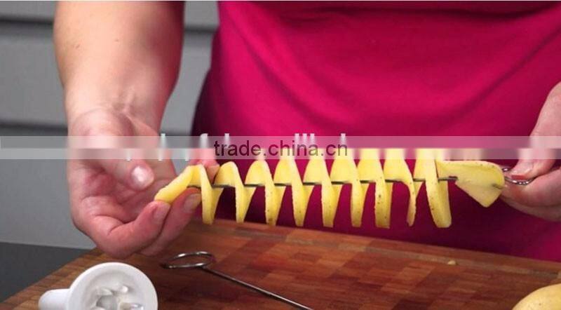 professional potato chips slicer / spiral potato cutter / Potato Cutting Machine