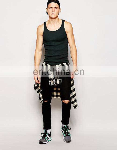 2017 China Manufacturer Wholesale Plain Gym Stringer Men's Tank Top