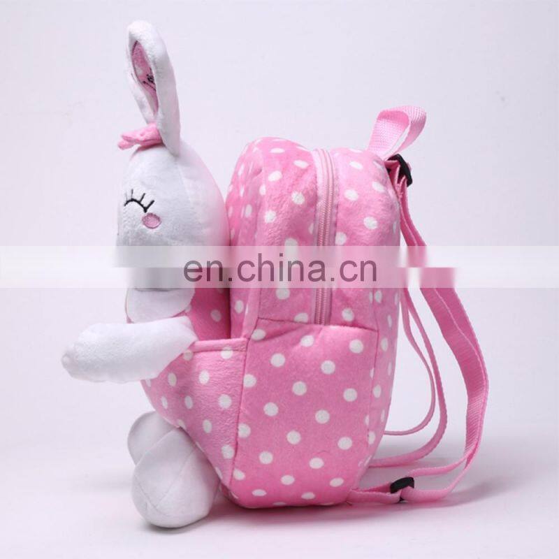 Rabbit Design Hot Sale Girls Terry Cartoon Backpack Satchel
