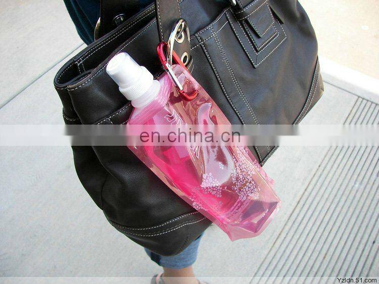 clear plastic foldable flat water bottle