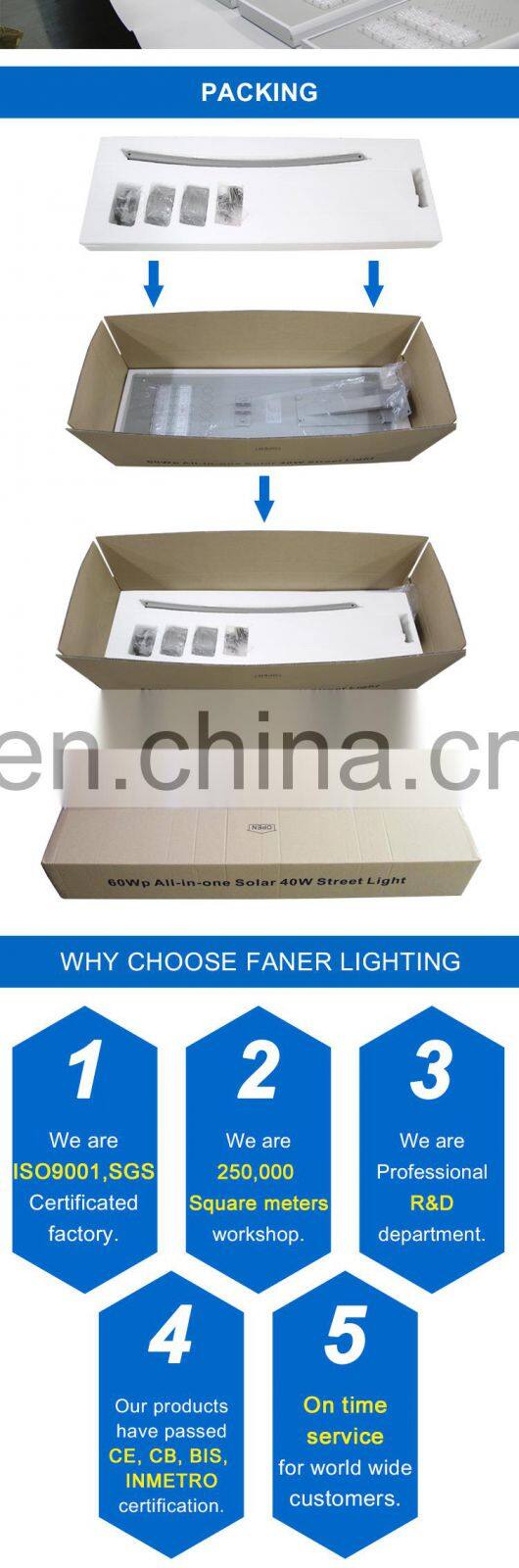 China solar factory 150 watts solar street light sensor solar street light battery lithium auto solar street lighting