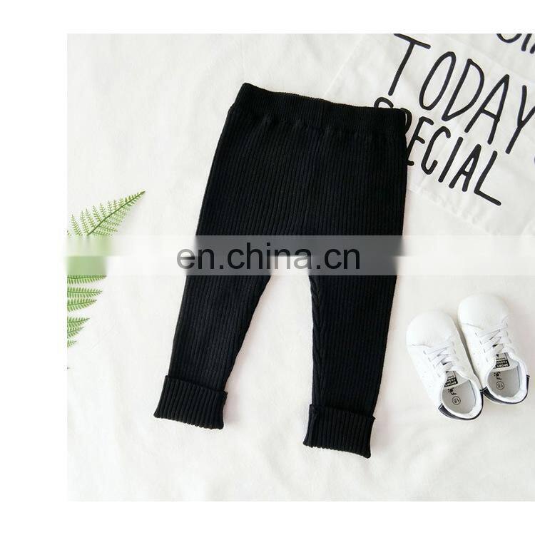 Newest Design Soft Fabric Baby Girl Trousers Rib Cotton Fashion Legging