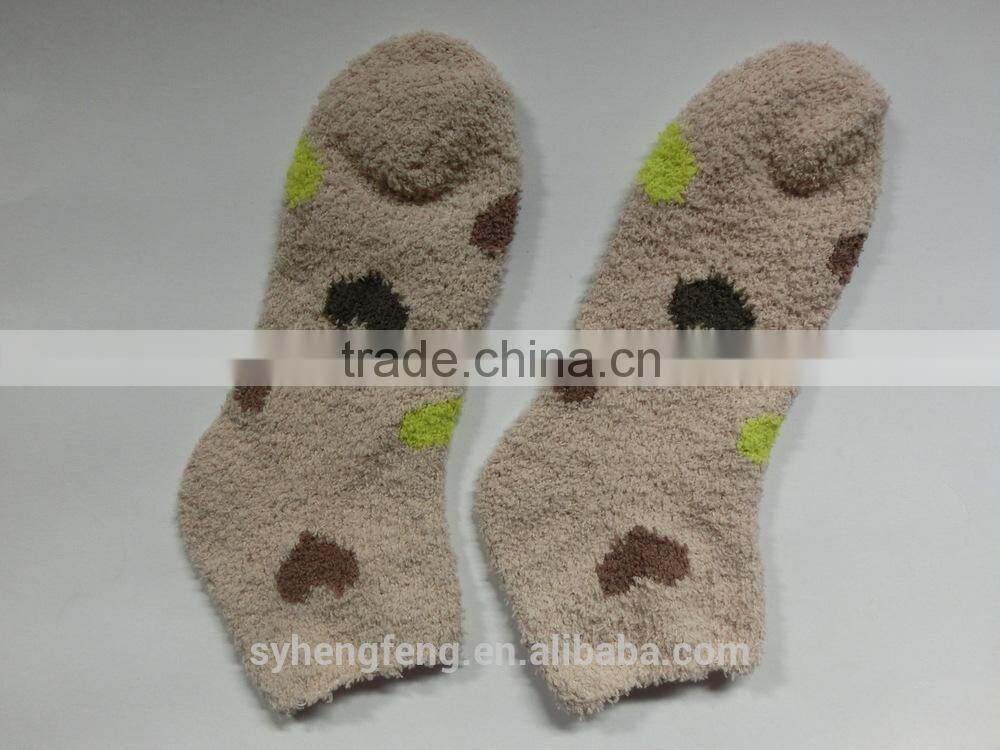 Winter printed cotton velvet room socks