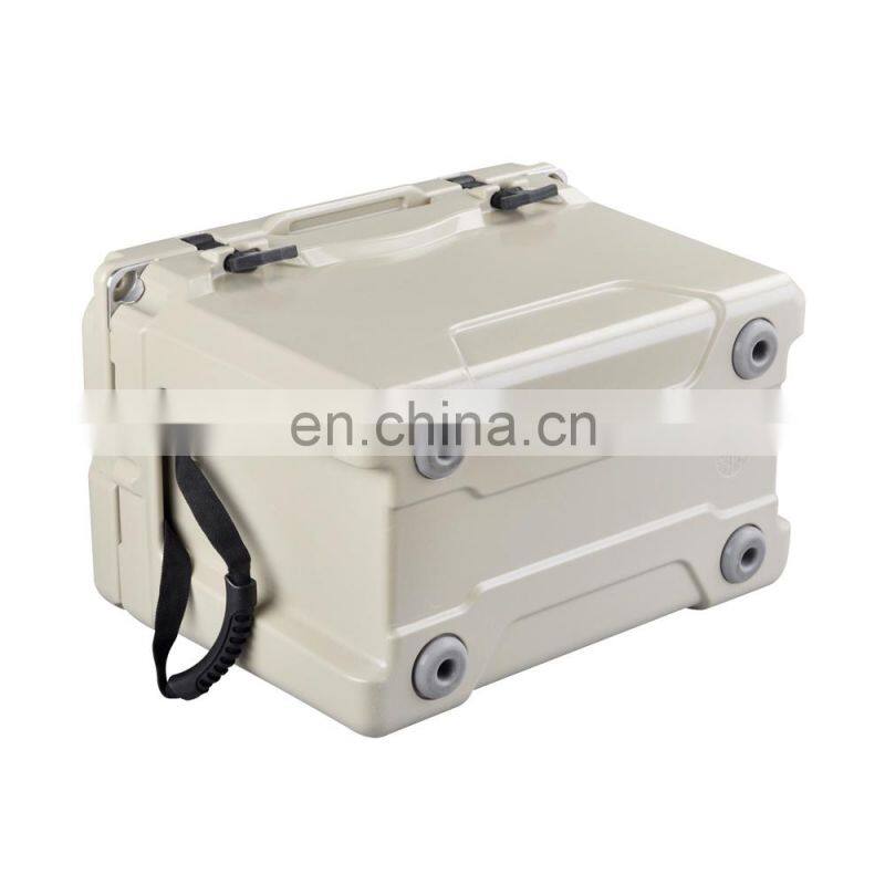Custom logo 25QT outdoor durable big capacity portable rotational moulding fishing ice cooler box
