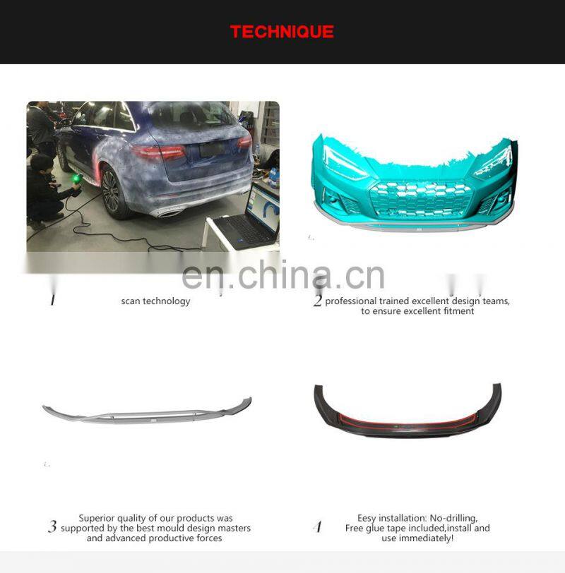 Prepreg Dry Carbon Fiber S5 Car Front Bumper Lip for Audi S5 B9 A5 SLINE Sportback 4-Door 2020 2021