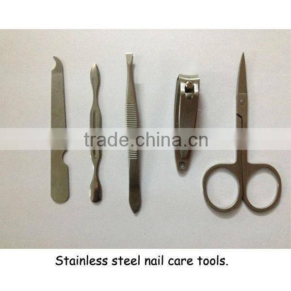 PU pink 5pcs manicure set removable box manicure professional kit