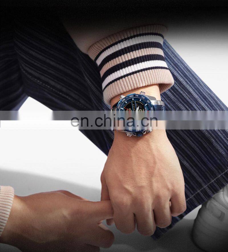 NAVIFORCE 9195 Luxury Brand Digital Sport Watch Men Steel Band Waterproof Chronograph Alarm Clock Luminous Quartz Wristwatch