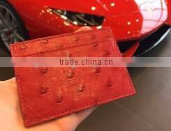 High quality luxury ostrich leaher card holder ostrich skin credit card holder