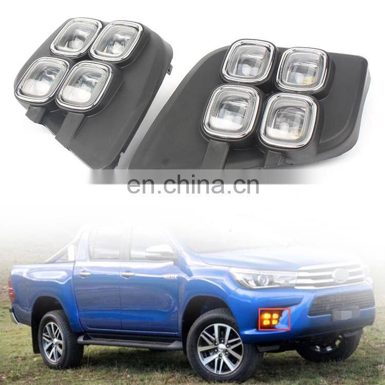 2Pcs LED DRL Daytime Running Light Fog Lamp For Hilux Revo 2015+