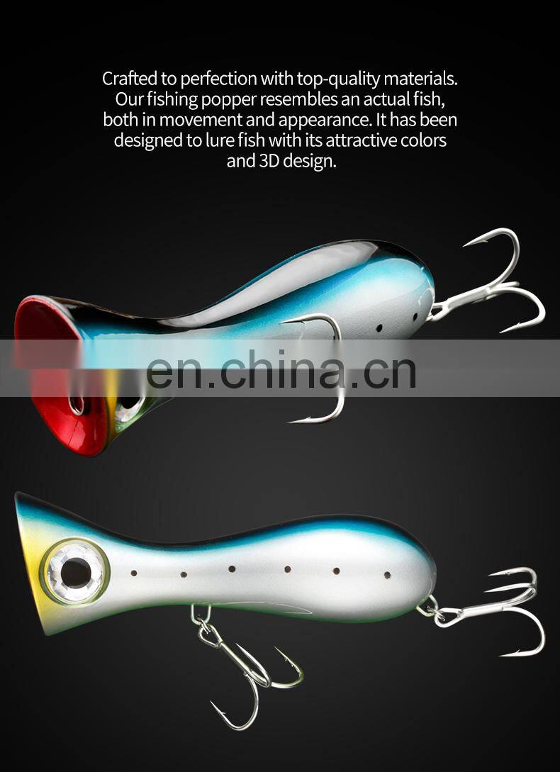 JOHNCOO 95mm 31g Topwater Big Popper Hard Fishing Lures for Sea