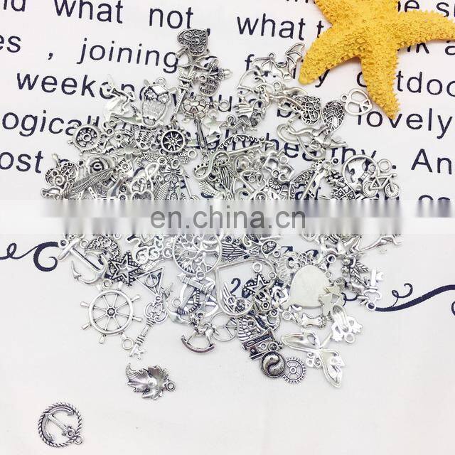 Vintage Mixed 100pcs Metal Charms Beads Handmade DIY Bracelet Pendant Necklace Jewelry Making Findings