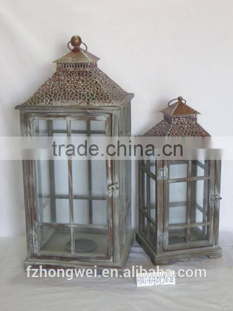 Hongwei Handmade Antique&Retro Wood Candle LanternHW14A0196