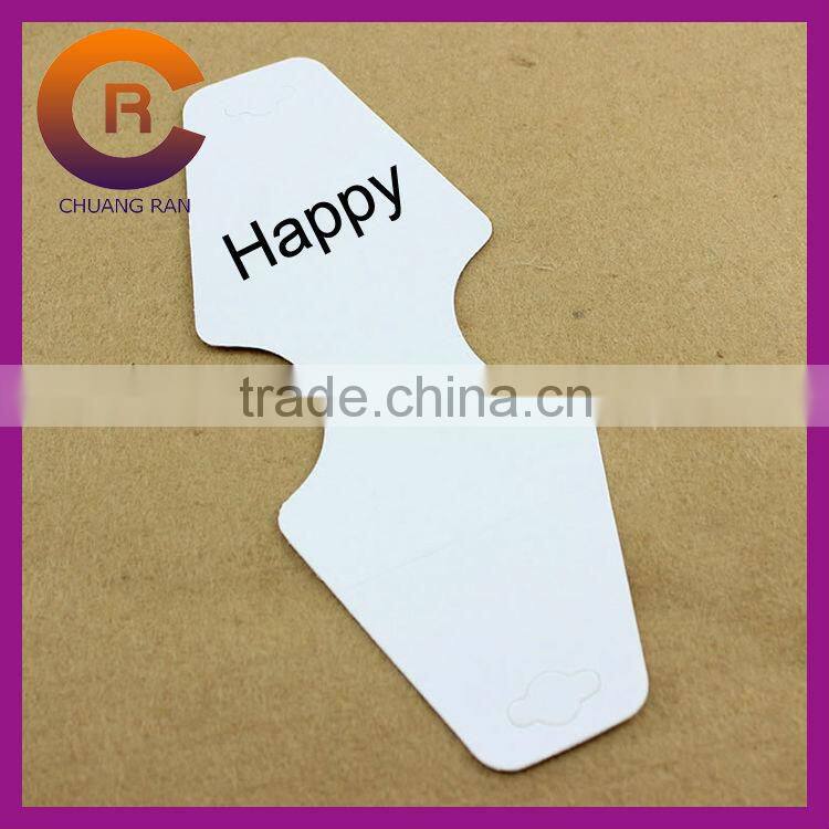 Paper cream color hook shape earring necklace bracelet display card