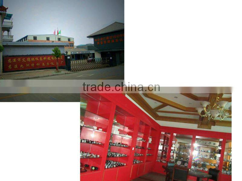 Y63RF-300psi normal manometer with movable connection,Black steel Case and Black steel Bezel