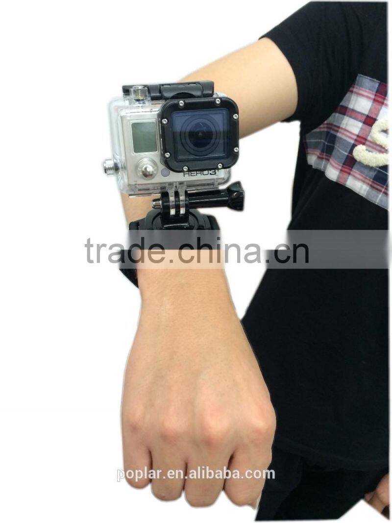 For Gopros Fixed Wrist Hand Arm Holder Strap+Screw Mount Outdoor Sports Camera 1/4 Mount for Gopros Hero4/3+/3/2/1