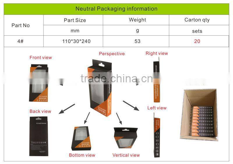 3 USB output high capacity 20000mah mobile power bank