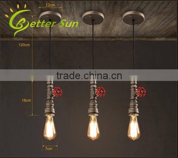Loft Retro DIY Industrial Water Pipe Metal Pendant Lights Lamps