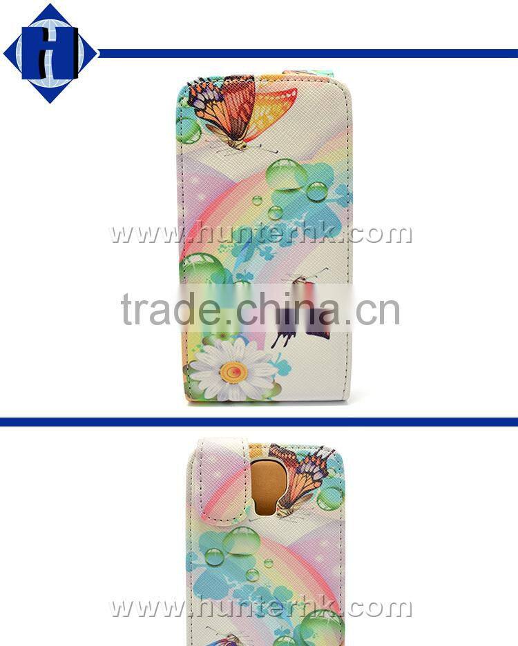 Flower Design Flip Leather Case For Samsung S4 I9500