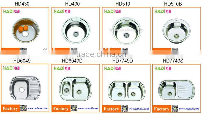 Apron single bowl stainless steel sink with mounting clip HD4947