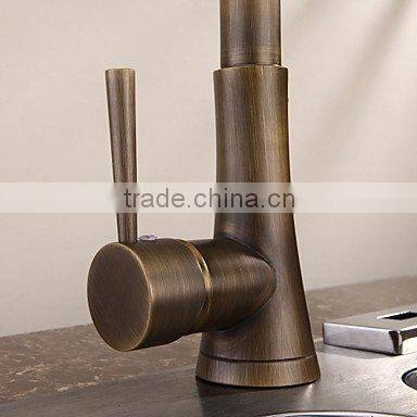 Bronze Long Spout Single Handle Brass Kitchen Faucet