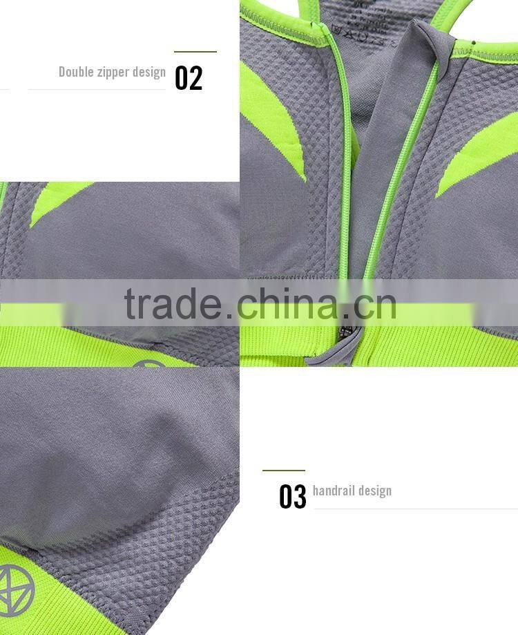 In Stock Items Front Zipper Women Gender Yoga Tanks Sport Bra Women