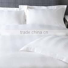 Hotel /home bedding bleached white /dyed cotton stripe fabric