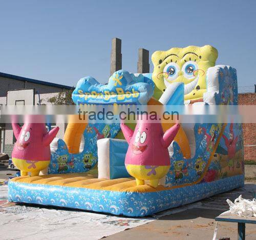Hot sale inflatable play structure sponge bob beautiful slide