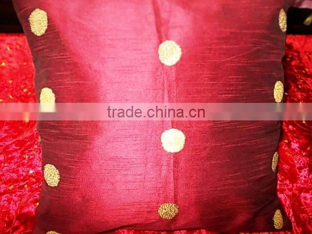 Hand embroidered cushion cover