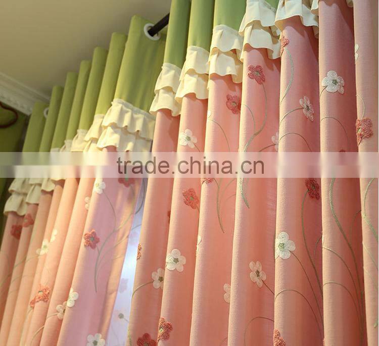2015 environmental protection cotton embroidery curtain Bedroom Princess room curtains