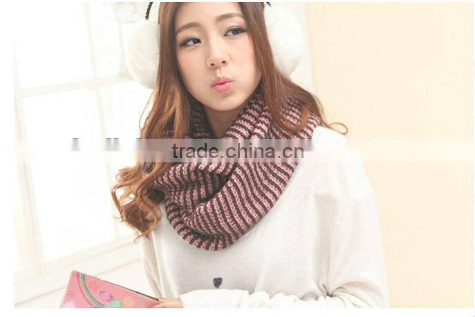 Winter Knitted Two Tone Lady Neck Scarf